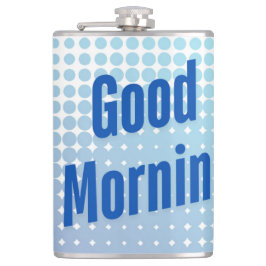 Good Morning Blue Dots Flachmann