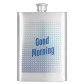 Good Morning Blue Dots Flachmann (Vorderseite)