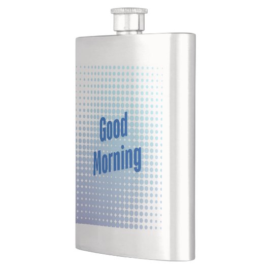 Good Morning Blue Dots Flachmann (Links)