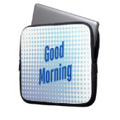 Good Morning Blue Dots Laptopschutzhülle (Vorderseite Links)