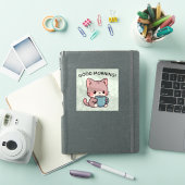 Good Morning Cat Sticker – Cute Coffee Kitty (iPad Hülle)