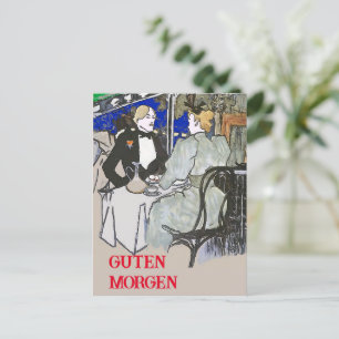 Good Morning, edit text, Vintage Style Postcard Postkarte