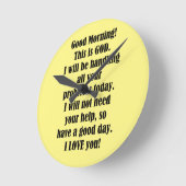 Good Morning from GOD Runde Wanduhr (Winkel)