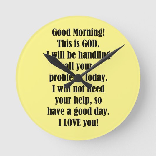 Good Morning from GOD Runde Wanduhr (Vorderseite)