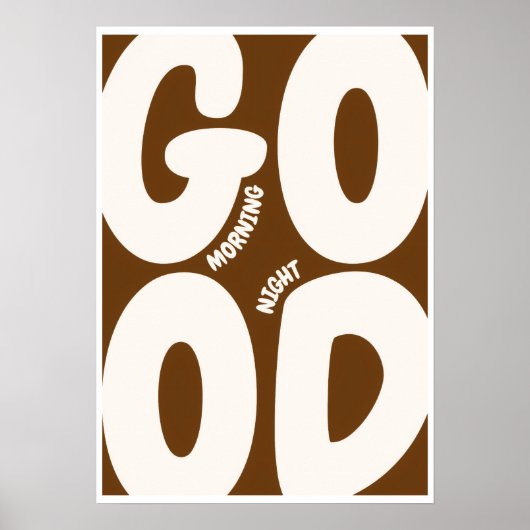 Good Morning Good Night Islamic Wall Art Brown  Poster (Vorne)