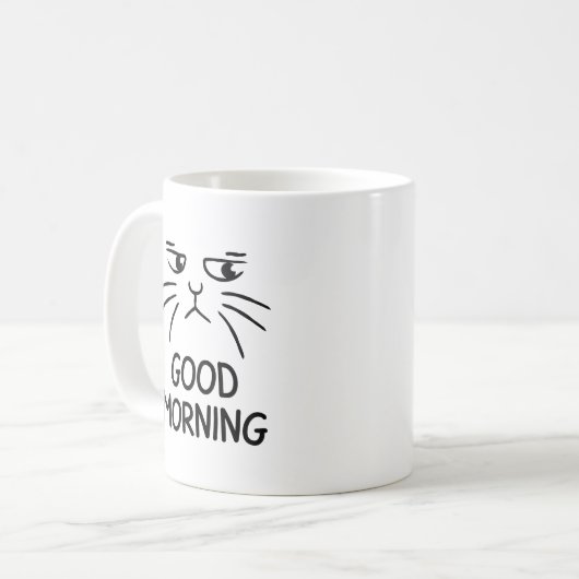 Good Morning - Grumpy Cat Coffee Tasse - Einmalige (Vorderseite Links)