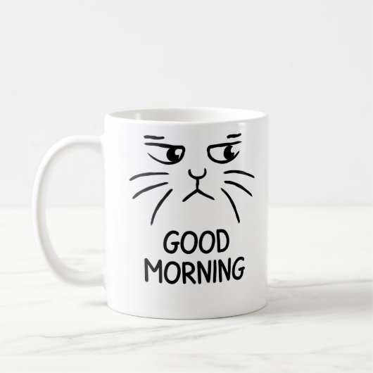 Good Morning – Grumpy Cat Face Coffee Mug Kaffeetasse (Links)