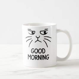 Good Morning – Grumpy Cat Face Coffee Mug Kaffeetasse