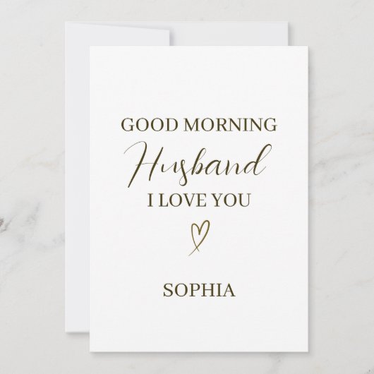 Good Morning Husband Personalized Romantic Gift Karte (Vorderseite)
