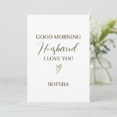 Good Morning Husband Personalized Romantic Gift Karte (Stehend Vorderseite)