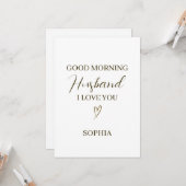 Good Morning Husband Personalized Romantic Gift Karte (Vorderseite/Rückseite Beispiel)