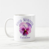 Good Morning Individuelle Name Pansy Kaffeetasse (Links)