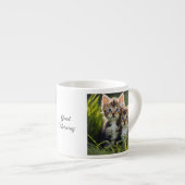 "Good Morning" Kitten Espressotasse (Vorderseite Rechts)