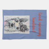 Good Morning Llama Alpaca Kunst Foto Küche Handtuc Geschirrtuch (Horizontal)