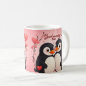 Good Morning Love - Penguins Valentine's Day Mug Kaffeetasse (VorderseiteRechts)