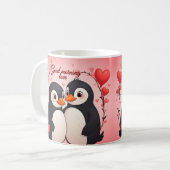 Good Morning Love - Penguins Valentine's Day Mug Kaffeetasse (Vorderseite Links)