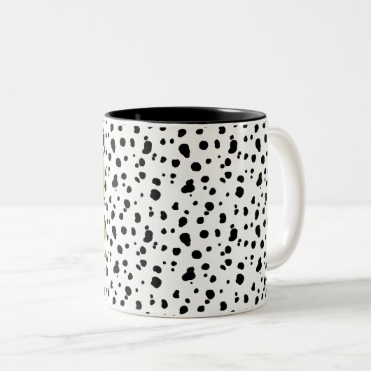 Good Morning Lovelies Trendy Dalmatiner Spots Zweifarbige Tasse (VorderseiteRechts)