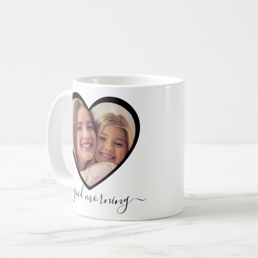 Good Morning Mama Personalisiert 2 Foto Script Kaffeetasse (Vorderseite Links)