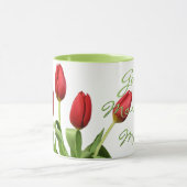 Good Morning Mom Red Tulip Flowers Tasse (Zentrum)