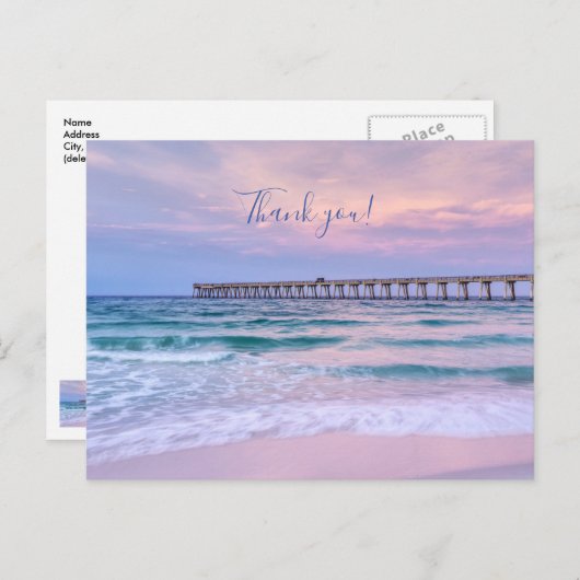 Good Morning Navarre Beach Pier Vielen Dank Postkarte (Vorne/Hinten)