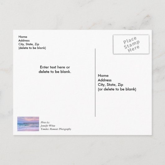 Good Morning Navarre Beach Pier Vielen Dank Postkarte (Rückseite)