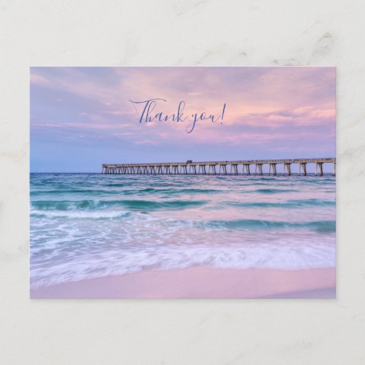 Good Morning Navarre Beach Pier Vielen Dank Postkarte (Vorderseite)