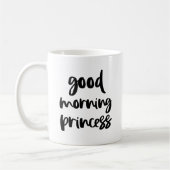 Good Morning Princess Black Modern Typografy Tasse (Links)