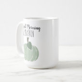 Good Morning Pumpkin Soft Sage Green Gingham Karie Kaffeetasse (Vorderseite Links)