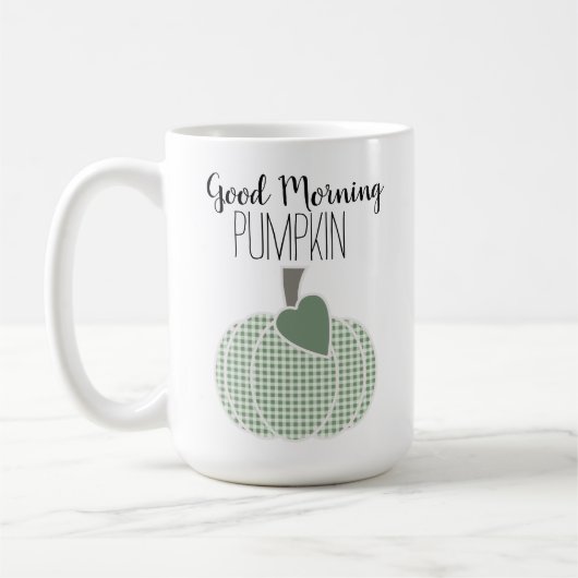 Good Morning Pumpkin Soft Sage Green Gingham Karie Kaffeetasse (Links)