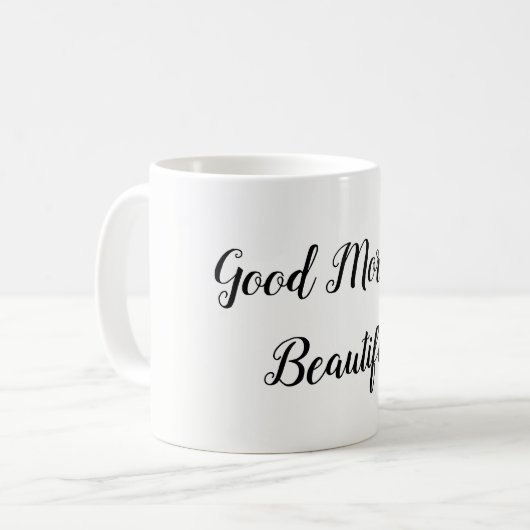 Good Morning Schöne Typografy Liebe Zitat Kaffeetasse (Vorderseite Links)