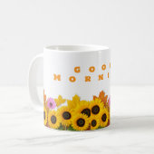 Good Morning Sunflower Keramik Tasse - Hell Start (Vorderseite Links)