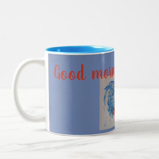 Good Morning Sunshine Blue Tasse Roter Hahn (Links)