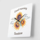 Good Morning Sunshine Clock Quadratische Wanduhr (Winkel)