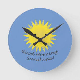 Good Morning Sunshine Cute Kawaii Sun Runde Wanduhr