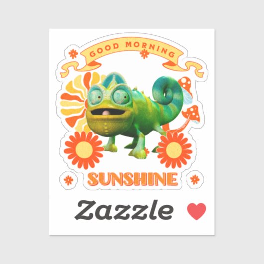 Good Morning Sunshine Funny Chameleon Aufkleber (Blatt)