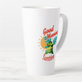 Good Morning Sunshine Funny Chameleon Milchtasse (Rechte Ecke)