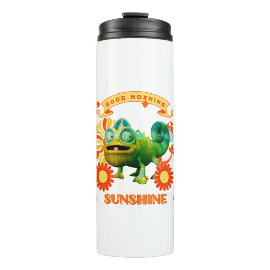 Good Morning Sunshine Funny Chameleon Thermosbecher (Vorderseite)