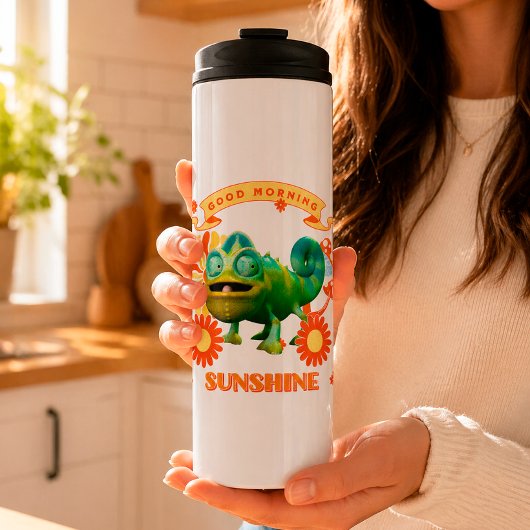 Good Morning Sunshine Funny Chameleon Thermosbecher