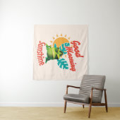 Good Morning Sunshine Funny Chameleon Wandteppich (Beispiel (Horizontal))
