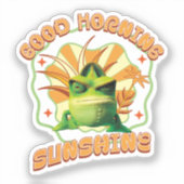 Good Morning Sunshine Funny Grumpy Chameleon Aufkleber (Vorderseite)