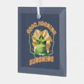 Good Morning Sunshine Funny Grumpy Chameleon Ornament Aus Glas (Vorderseite links)