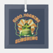 Good Morning Sunshine Funny Grumpy Chameleon Ornament Aus Glas (Vorderseite)