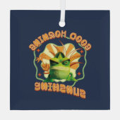 Good Morning Sunshine Funny Grumpy Chameleon Ornament Aus Glas (Rückseite)