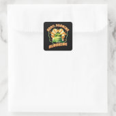 Good Morning Sunshine Funny Grumpy Chameleon Quadratischer Aufkleber (Tasche)