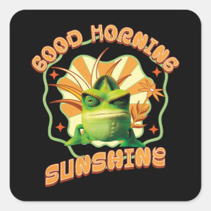 Good Morning Sunshine Funny Grumpy Chameleon Quadratischer Aufkleber