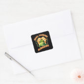 Good Morning Sunshine Funny Grumpy Chameleon Quadratischer Aufkleber (Umschlag)