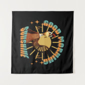Good Morning Sunshine Funny Rooster Wandteppich (Vorderseite (Horizontal))