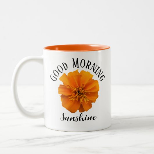 Good Morning Sunshine Marigold Zweifarbige Tasse (Links)