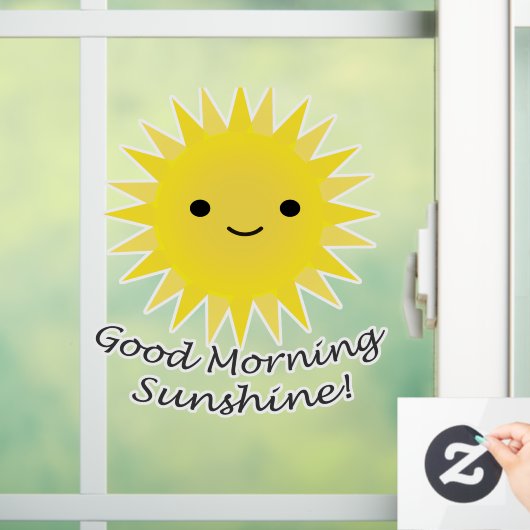 Good Morning Sunshine Niedlich Kawaii Sun Fensteraufkleber (Zuhause)