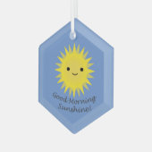 Good Morning Sunshine Niedlich Kawaii Sun Ornament Aus Glas (Vorderseite Links)